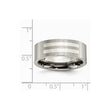 Titanium Flat 8mm Sterling Silver Inlay Brushed Band