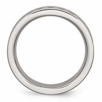 Titanium w/Sawtooth Accent/Polished Black Ceramic Center 8mm Band