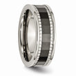 Titanium w/Sawtooth Accent/Polished Black Ceramic Center 8mm Band