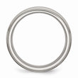 Titanium Ridged Edge 7mm Brushed and Polished Band