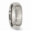 Titanium Ridged Edge 7mm Brushed and Polished Band