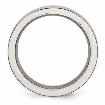 Titanium Base w/Polished Black Ceramic Center Flat 8mm Band