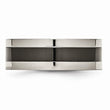 Titanium Base w/Polished Black Ceramic Center Flat 8mm Band