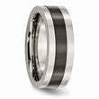 Titanium Base w/Polished Black Ceramic Center Flat 8mm Band