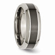 Titanium Base w/Brushed Black Ceramic Center Beveled 8mm Band