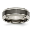 Titanium Base w/Brushed Black Ceramic Center Beveled 8mm Band