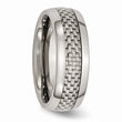 Titanium Polished w/Grey Carbon Fiber Inlay 8mm Band