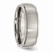 Titanium Ridged Edge 8mm Brushed and Polished Band