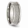 Titanium Polished w/Grey Carbon Fiber Inlay 8mm Band