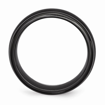 Titanium Black Ti Brushed and Polished Domed 8mm Band