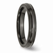 Titanium Black Ti Domed 4mm Polished Rounded Edge Band
