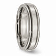 Titanium Grooved Edge 6mm Polished Band