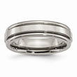 Titanium Grooved Edge 6mm Polished Band