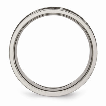 Titanium Flat 8mm Laser Design Polished Band