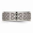 Titanium Flat 8mm Laser Design Polished Band