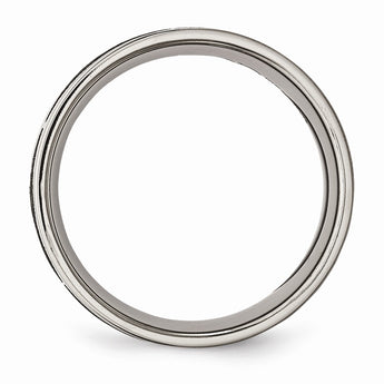 Titanium Flat 8mm Laser Design Polished Band