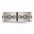 Titanium Flat 8mm Laser Design Polished Band