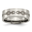 Titanium Flat 8mm Laser Design Polished Band