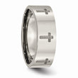 Titanium Flat 8mm Laser Design Polished Band