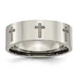 Titanium Flat 8mm Laser Design Polished Band