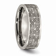 Titanium Flat 8mm Laser Design Polished Band