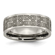 Titanium Flat 8mm Laser Design Polished Band