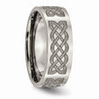 Titanium Flat 8mm Laser Design Polished Band