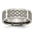 Titanium Flat 8mm Laser Design Polished Band