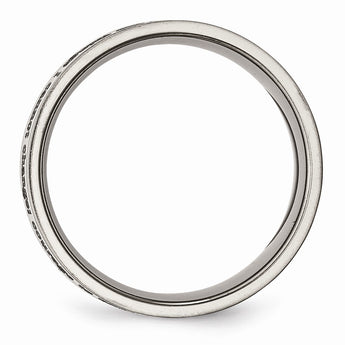 Titanium Flat 8mm Laser Design Polished Band