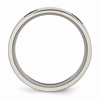 Titanium Flat 8mm Laser Design Polished Band