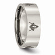 Titanium Flat 8mm Laser Design Polished Band