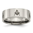Titanium Flat 8mm Laser Design Polished Band