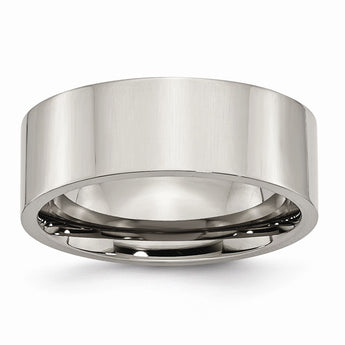 Titanium Flat 8mm Polished Band