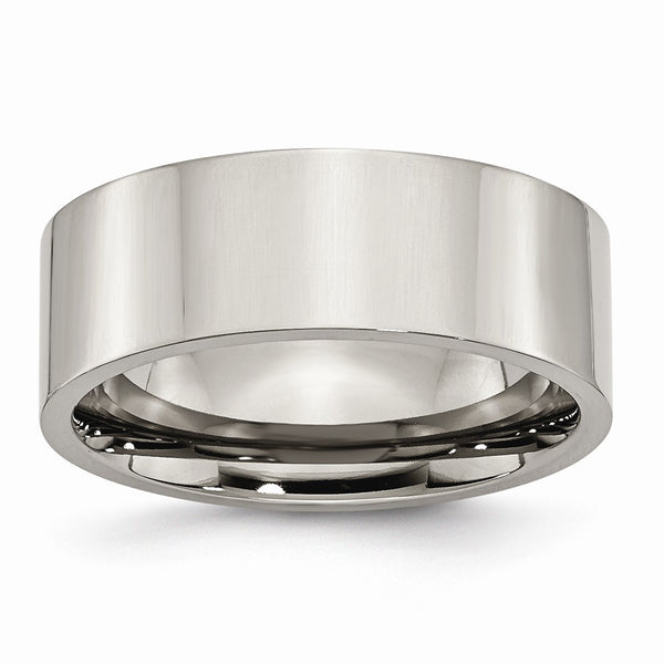 Titanium Flat 8mm Polished Band