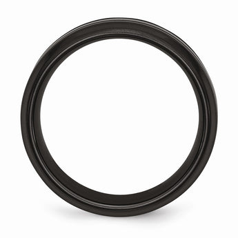 Titanium Black Ti w/Blue Anodized Grooves/Beveled Edge 8mm Band