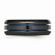 Titanium Black Ti w/Blue Anodized Grooves/Beveled Edge 8mm Band