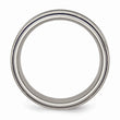 Titanium with Blue Triple Groove 8mm Polished Band