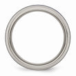 Titanium with Blue Triple Groove Beveled Edges 8mm Polished Band