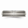 Titanium Grooved Edge 6mm Satin and Polished Band