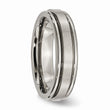 Titanium Grooved Edge 6mm Satin and Polished Band