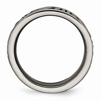 Titanium Grey Domed Lattice 8.0mm Band