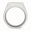 Titanium Polished CZ Signet Ring
