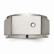 Titanium Polished and Brushed CZ Signet Ring