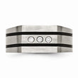 Titanium Brushed and Polished Black IP-plated CZs Ring