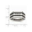 Titanium Brushed and Polished Black IP-plated CZs Ring