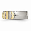 Titanium Polished Yellow IP-plated CZs 7mm Ring