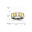 Titanium Polished Yellow IP-plated CZs 7mm Ring