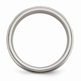 Titanium Brushed/Polished 0.05ct. Diamond Rounded Edge Band