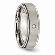 Titanium Brushed/Polished 0.05ct. Diamond Rounded Edge Band