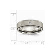 Titanium Brushed/Polished 0.05ct. Diamond Rounded Edge Band